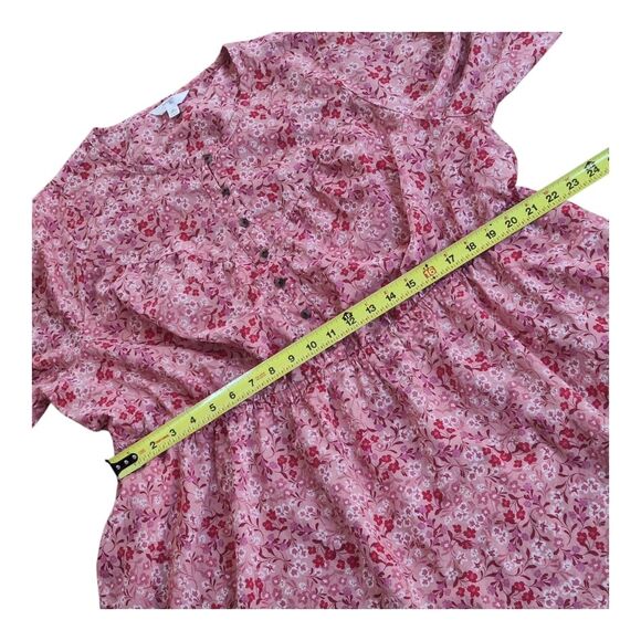 Terra & Sky Button Front Dress 100% Cotton Pockets Magic Garden/Soft Mimosa 2X - Picture 8 of 12